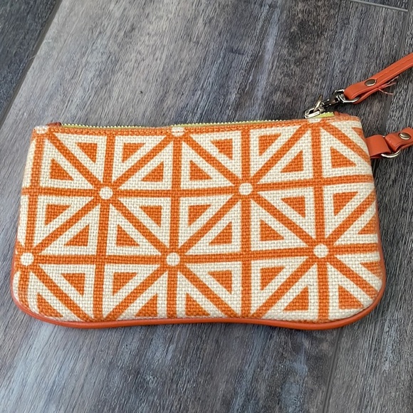 Spartina rust & green Aztec print wristlet - Picture 4 of 7